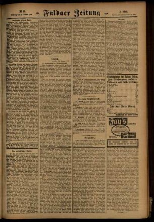 Zweite Ausgabe vom Dienstag, den 25. Januar 1916.