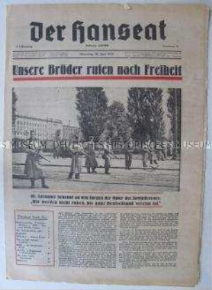 Hamburger Monatszeitung "Der Hanseat" u.a. zu den Unruhen um den 17. Juni in der DDR
