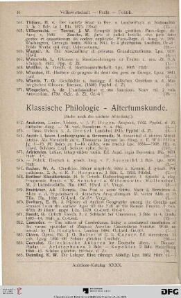 Klassische Philologie, Altertumskunde (Nr. 672-726)