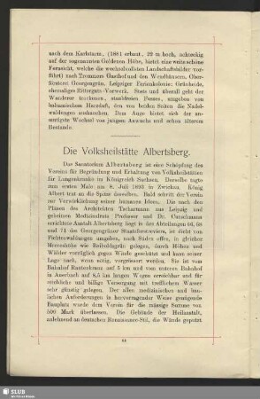 Die Volksheilstätte Albertsberg