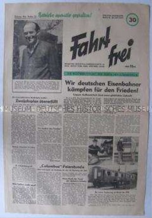 Wochenzeitung für Eisenbahner "Fahrt frei" u.a. zur Planerfüllung
