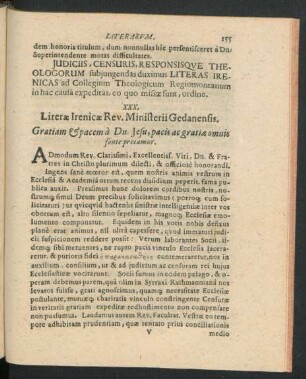 Literae Irenicae . XXX. - XXXI.