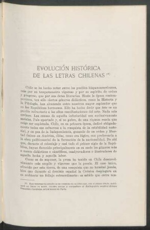 Evolución histórica de las letras chilenas