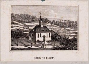 Die Weinbergkirche "Zum Heiligen Geist" in Pillnitz bei Dresden, 1723-25 von Matthäus Daniel Pöppelmann als Ersatz für die abgerissene Schlosskirche erbaut, aus Sachsens Kirchen-Galerie von Hermann Schmidt, 1837, Bd. 1