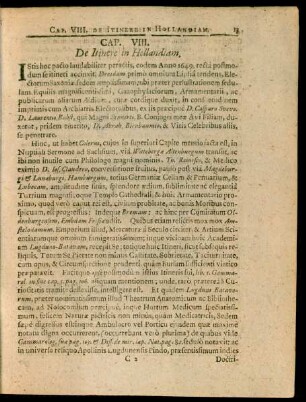 Cap. VIII. De Itinere in Hollandiam.
