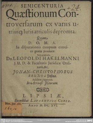 Semicenturia quaestionum controversarum