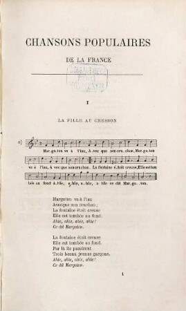 Recueil de chansons populaires, 1