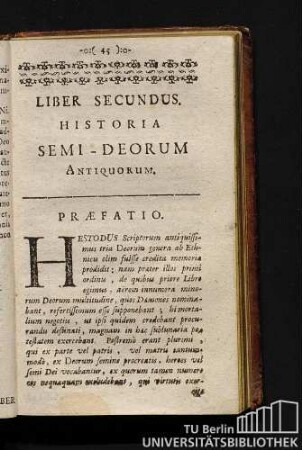 Liber Secundus. Historia Semi-Deorum Antiquorum.