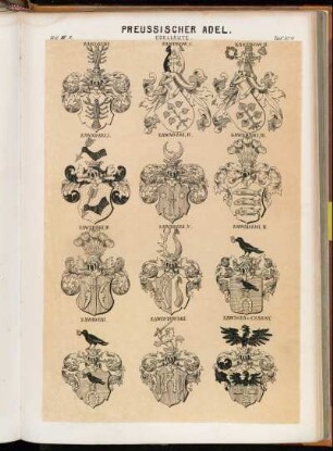 Taf. 504. Zarzecki. - Zastrow I. - Zastrow II. - Zawadzki I. - Zawadzki II. - Zawadzki III. - Zawadzki IV. - Zawadzki V. - Zawadzki VI. - Zawidzki. - Zawistowski. - Zawisza v. Czarny