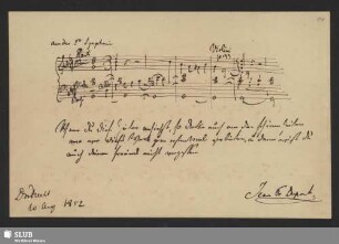 Bl. 14. Dupont, J. Fr.: Stammbucheintrag mit Noten