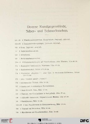 Diverse Kunstgegenstände, Silber- und Schmucksachen (Nr. 758-844)