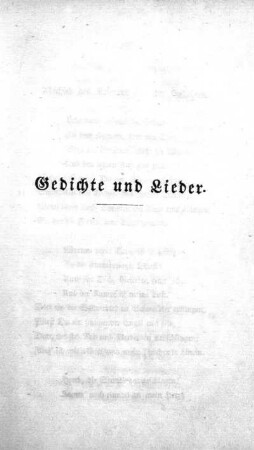 Gedichte und Lieder