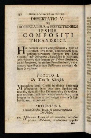 558-579, Sectio I