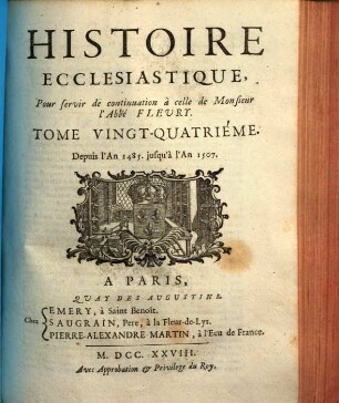 Histoire ecclésiastique, 24. Depuis l'an 1485. jusqu'en 1507