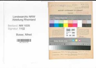 Entnazifizierung Alfred Busse , geb. 22.02.1903 (Ingenieur)