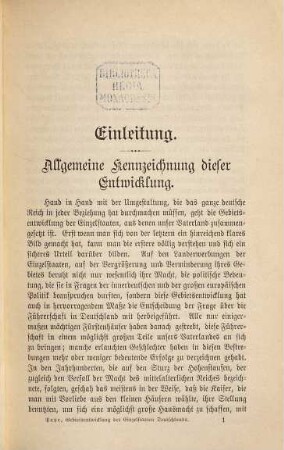 Die Gebietsentwicklung der Einzelstaaten Deutschlands