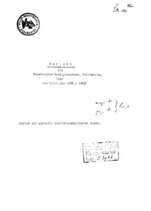 1932/33: Bericht des Staatlichen Realgymnasiums Nordhausen ... - 1932/33