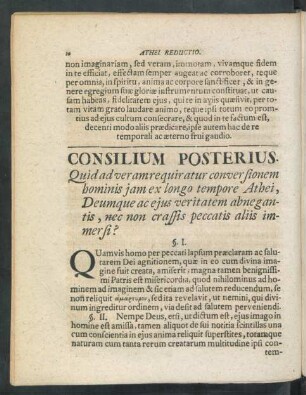 Consilium Posterius ...