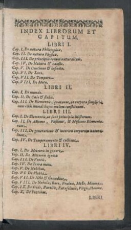 Index Librorum Et Capitum