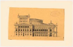 Theater-Entwürfe: Theater: Seitenansicht 1:300