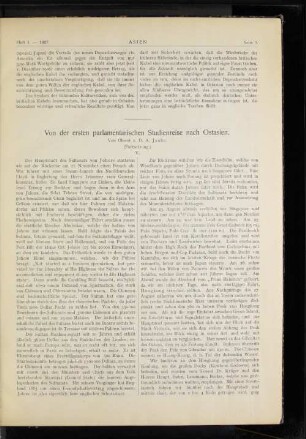 Von der ersten parlamentarischen Studienreise nach Ostasien.
