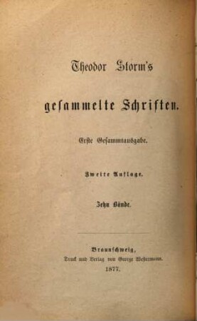Theodor Storm's Sämtliche Schriften : Erste Gesammtausgabe, 2