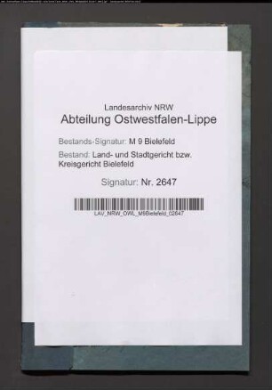 Erblasser: Bartels Colon Glübker, Conrad; Erblasser: Bartels, Maria Catharina, geb. Hökenschnieder: Testament