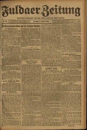 Ausgabe vom Freitag, den 07. April 1922.