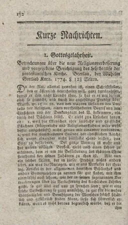 Betrachtungen über die neue Religionsverbesserung und vorgegebene Berichtigung des Lehrbegriffs der protestantischen Kirche.