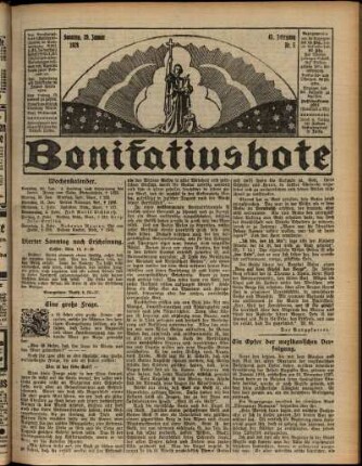 Erste Ausgabe vom Sonntag, den 29. Januar 1928.