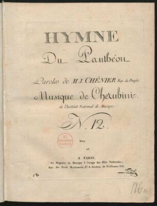 Hymne du Panthéon; Coro maschile, orch
