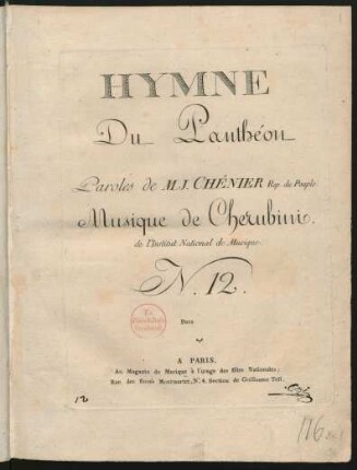Hymne du Panthéon; Coro maschile, orch