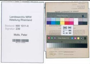 Entnazifizierung Peter Molls , geb. 09.09.1903 (Kraftfahrer)