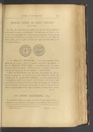 Méreau inédit de saint Maclou de Pontoise