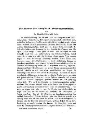 Die Formen der Disziplin in Erziehungsanstalten