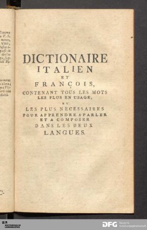Dictionaire Italien Et Francois, Content Plus Les Mots Les Plus En Usage ...