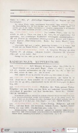 Radierungen. Kupferstiche (Nr. 597 - 601)