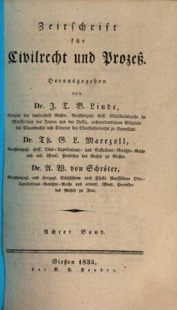 Zeitschrift für Civilrecht und Prozeß. 8, 8. 1835