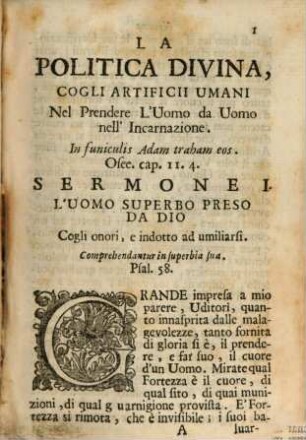 Attrative di Gesu in Seno a Maria, Sermoni