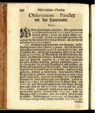 Observations-Puncten vor den Hauptmann.