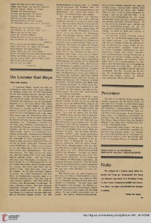 Die Literatur Karl Mays
