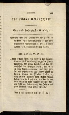 413-431, Ein und sechszigste Predigt.