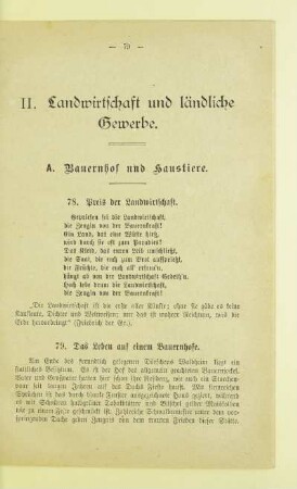 II. Landwirtschaft und ländliche Gewerbe