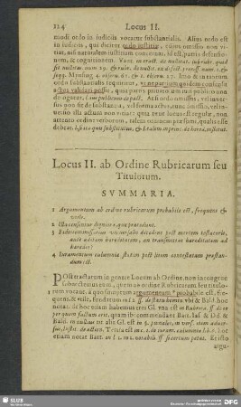 Locus II. ab Ordine Rubricarum seu Titulorum