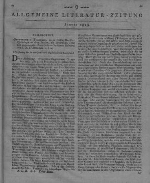 Eschenmayer, C. A.: Psychologie in drei Theilen als empirische, reine und angewandte. Stuttgart, Tübingen: Cotta 1817