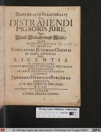Dissertatio Inauguralis De Distrahendi Pignoris Iure
