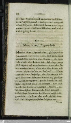 Kap. II. Materie und Eigenschaft