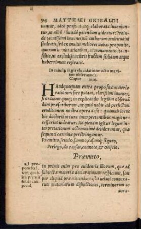 In cuiusq[ue] legis elucidatione octo maxime observanda. Caput xiiii.