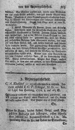 3. Arzneygelahrheit.