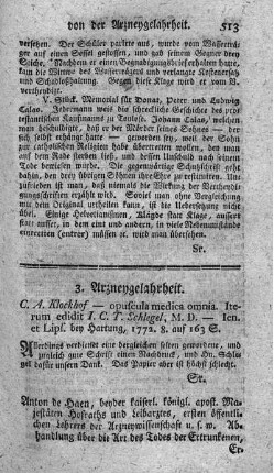 3. Arzneygelahrheit.